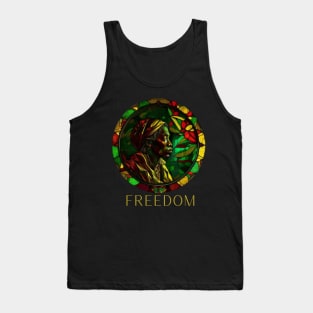 juneteenth, stained glass, african american girl, gift present ideas Tank Top